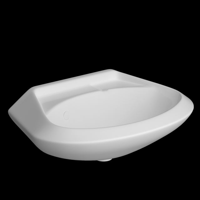 wall hung half round wash basin modeled in 3ds max 3D Model .c4d .max .obj .3ds .fbx .stl .blend 