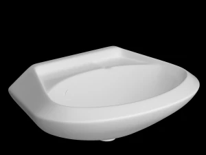 Lavat&oacute;rio semi-redondo pendurado na parede modelado no 3ds max Modelo 3D