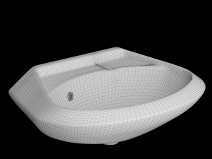 wall hung half round wash basin modeled in 3ds max 3D Model