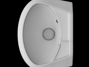 wall hung half round wash basin modeled in 3ds max 3D Model