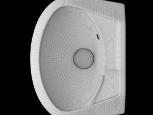 wall hung half round wash basin modeled in 3ds max 3D Model