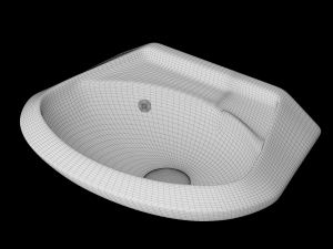 wall hung half round wash basin modeled in 3ds max 3D Model