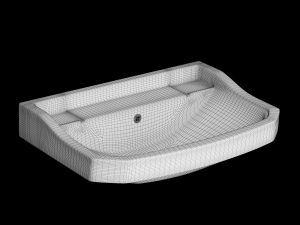 wall hung rectangle wash basin modeled in 3ds max Modelo 3D
