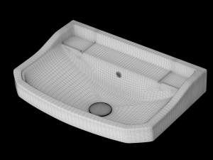 wall hung rectangle wash basin modeled in 3ds max Modelo 3D