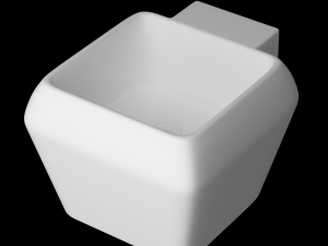 wall hung square wash basin modeled in 3ds max Modelo 3D