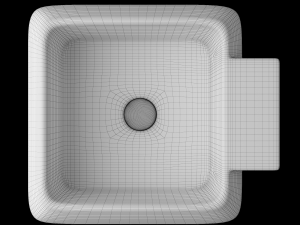 wall hung square wash basin modeled in 3ds max Modelo 3D