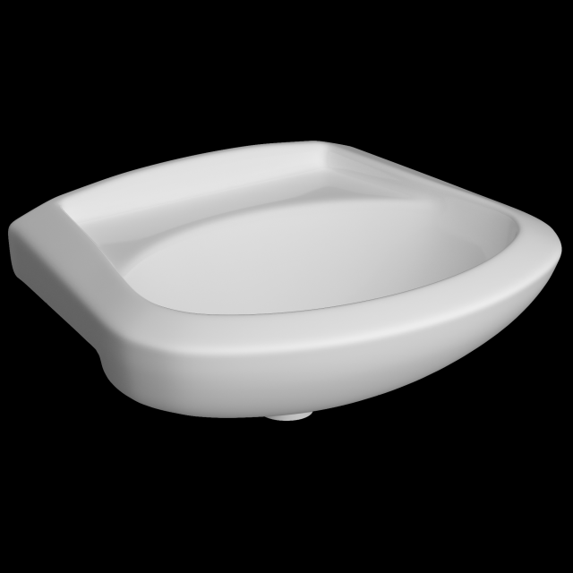 wall hung half round wash basin modeled in 3ds max Model 3D .c4d .max .obj .3ds .fbx .stl .blend 