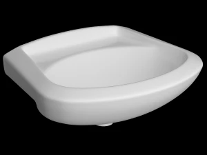 Lavat&oacute;rio semi-redondo pendurado na parede modelado no 3ds max Modelo 3D