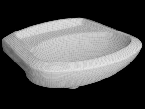 wall hung half round wash basin modeled in 3ds max 3D Model