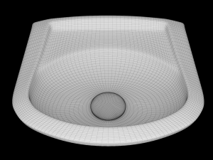 wall hung half round wash basin modeled in 3ds max Model 3D