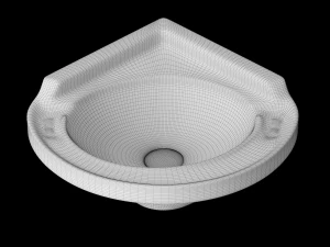 wall hung corner wash basin modeled in 3ds max 3D Model