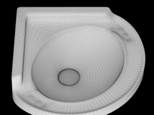 wall hung corner wash basin modeled in 3ds max 3D Model