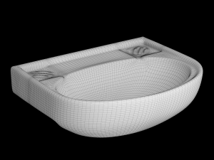 wall hung half round wash basin modeled in 3ds max 3D 모델