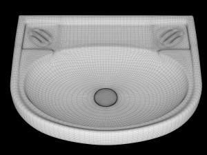 wall hung half round wash basin modeled in 3ds max 3D 모델