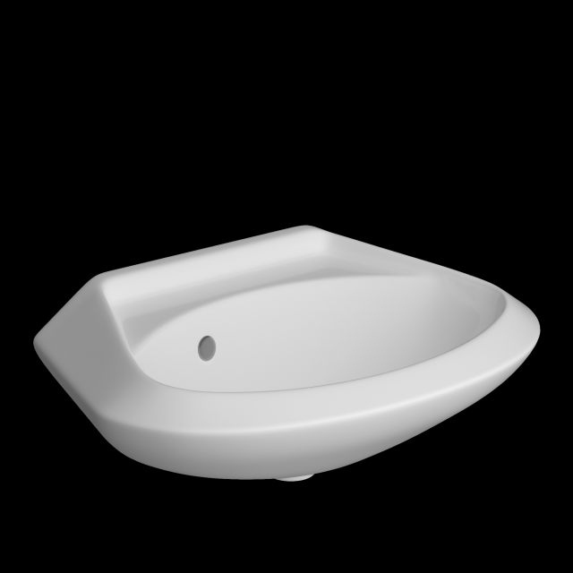 wall hung half round wash basin modeled in 3ds max Model 3D .c4d .max .obj .3ds .fbx .stl .blend 