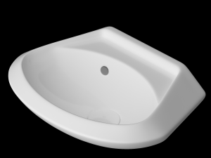 wall hung half round wash basin modeled in 3ds max Model 3D