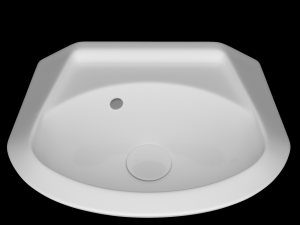 wall hung half round wash basin modeled in 3ds max Model 3D