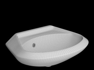 wall hung half round wash basin modeled in 3ds max Model 3D