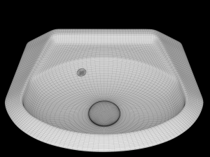 wall hung half round wash basin modeled in 3ds max Model 3D