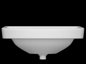 दीवार पर लटका हुआ आयताकार वॉश बेसिन 3डीएस मैक्स में तैयार किया गया 3D मॉडल