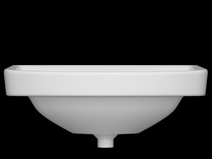 wall hung rectangle wash basin modeled in 3ds max 3D मॉडल