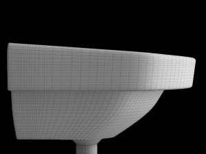 wall hung rectangle wash basin modeled in 3ds max 3D Model
