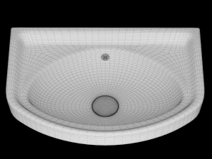 wall hung rectangle wash basin modeled in 3ds max 3D Model