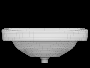 wall hung rectangle wash basin modeled in 3ds max 3D मॉडल