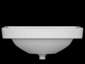 wall hung rectangle wash basin modeled in 3ds max 3D Model