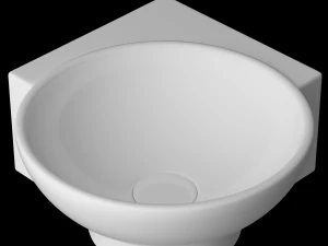 wall hung corner wash basin modeled in 3ds max 3D Model