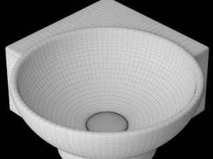 wall hung corner wash basin modeled in 3ds max 3D Model