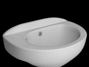 wall hung half round wash basin modeled in 3ds max 3D-Modell
