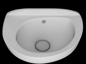 wall hung half round wash basin modeled in 3ds max 3D-Modell