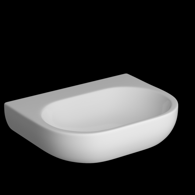 wall hung rectangle wash basin modeled in 3ds max Modello 3D .c4d .max .obj .3ds .fbx .stl .blend 