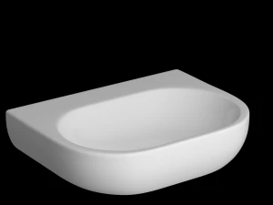 Lavabo rectangular suspendido modelado en 3ds max. Modelo 3D
