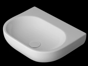wall hung rectangle wash basin modeled in 3ds max 3D Model
