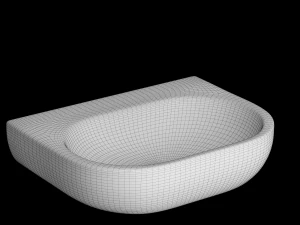 wall hung rectangle wash basin modeled in 3ds max 3D Model
