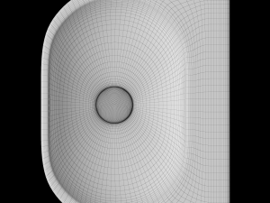wall hung rectangle wash basin modeled in 3ds max Modello 3D