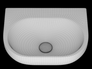 wall hung rectangle wash basin modeled in 3ds max Modello 3D