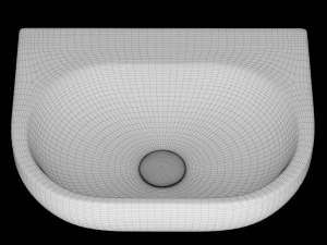 wall hung rectangle wash basin modeled in 3ds max 3D Model