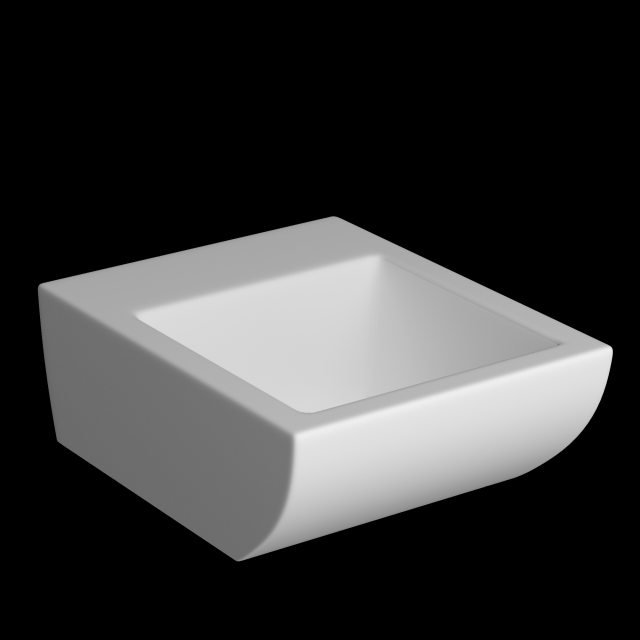 wall hung square wash basin modeled in 3ds max Modelo 3D .c4d .max .obj .3ds .fbx .stl .blend