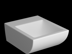 wall hung square wash basin modeled in 3ds max 3D Модель