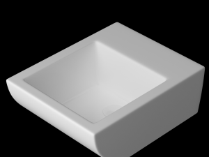 wall hung square wash basin modeled in 3ds max Modelo 3D