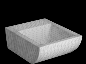 wall hung square wash basin modeled in 3ds max Modelo 3D