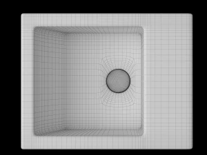 Lavabo carr&eacute; suspendu mod&eacute;lis&eacute; en 3ds max Modèle 3D