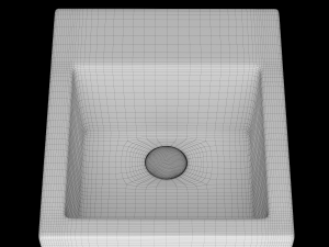 wall hung square wash basin modeled in 3ds max Modelo 3D