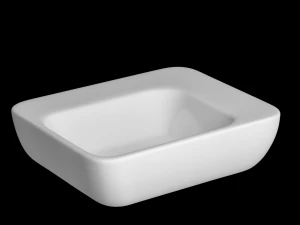 दीवार पर लटका हुआ बेसिन आयताकार आकार 3डीएस मैक्स में तैयार किया गया 3D मॉडल