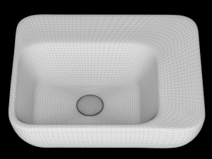 wall hung basin rectangle shape modeled in 3ds max 3D 모델