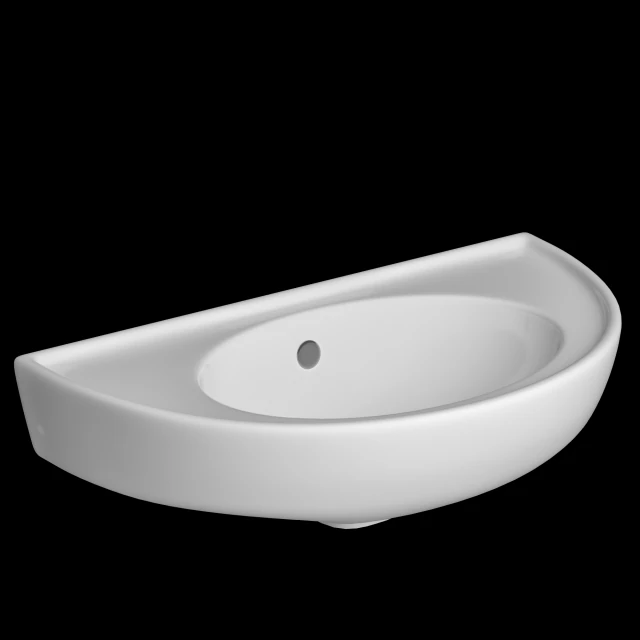 lavat&oacute;rio semic&iacute;rculo suspenso modelado no 3ds max Modelo 3D .c4d .max .obj .3ds .fbx .stl .blend 