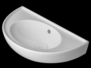 wall hung semi circle wash basin modeled in 3ds max 3D-Modell